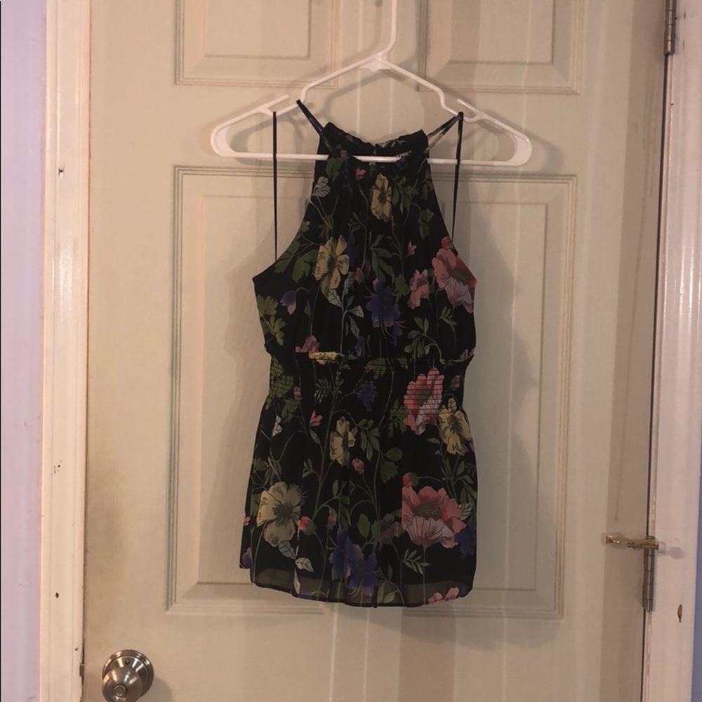 Floral high neck tank top